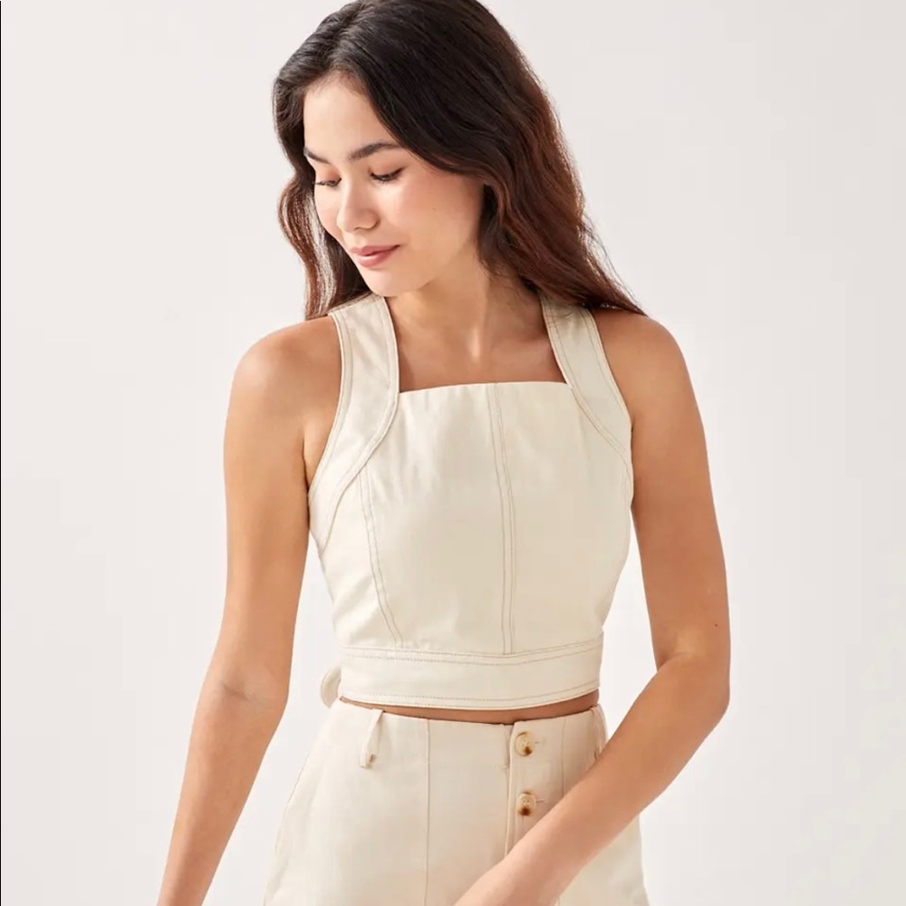 Love Bonito Fawn Padded Tie Back Top